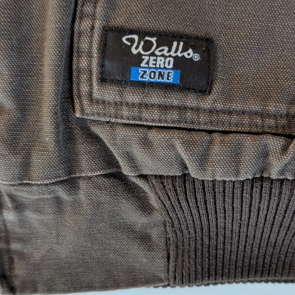 Vtg. Walls Zero Zone Insulated Fleece Lined Hooded Canvas Jacket 2XL Brown Green - Picture 8 of 16